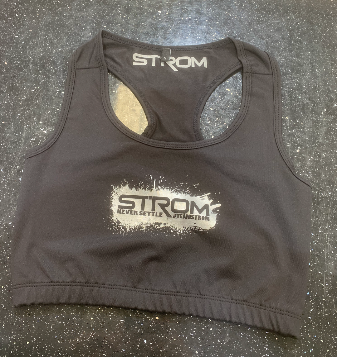 STROM #neversettle Womens sports bra - black